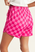 Checkered Drawstring Shorts