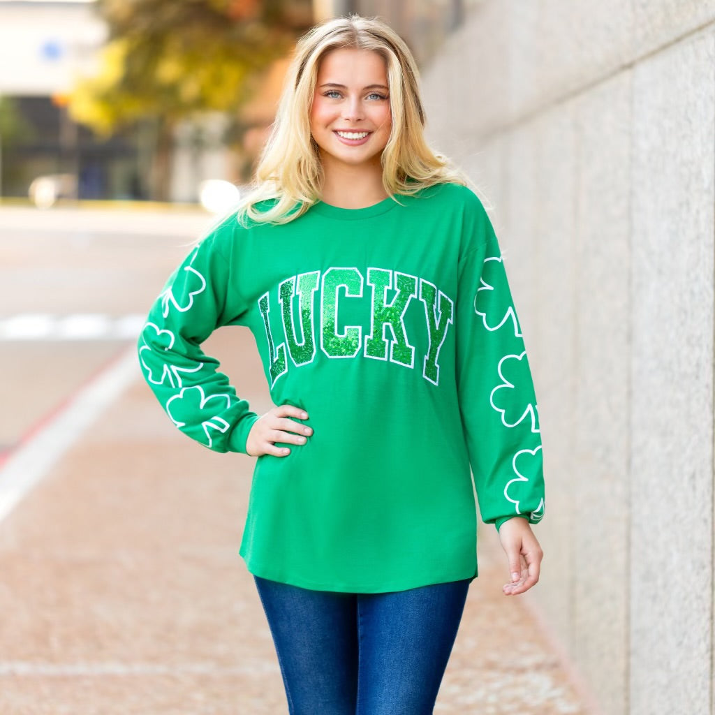 Lucky Sequin St. Patrick’s Day Top