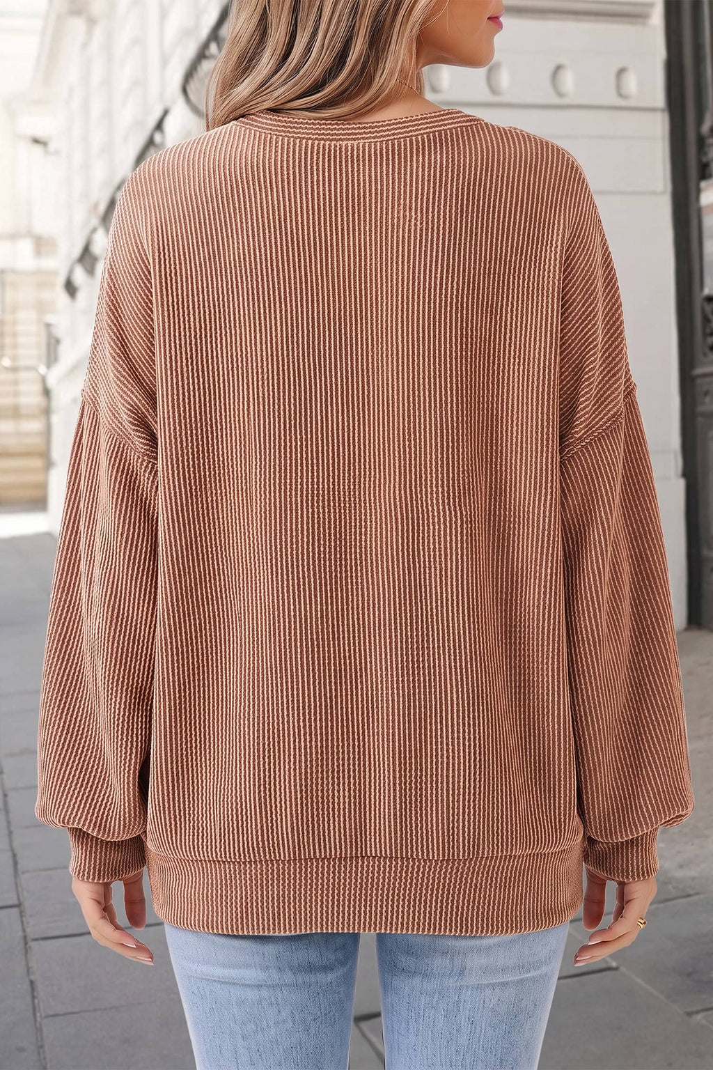 Leopard Print Colorblock Ribbed Knit Pullover Top | S-XL