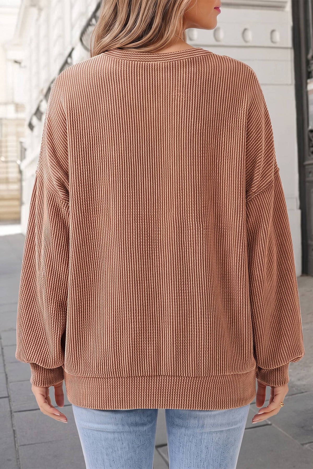 Leopard Print Colorblock Ribbed Knit Pullover Top | S-XL