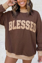 FAITH Embroidered Mock Neck Sweatshirt