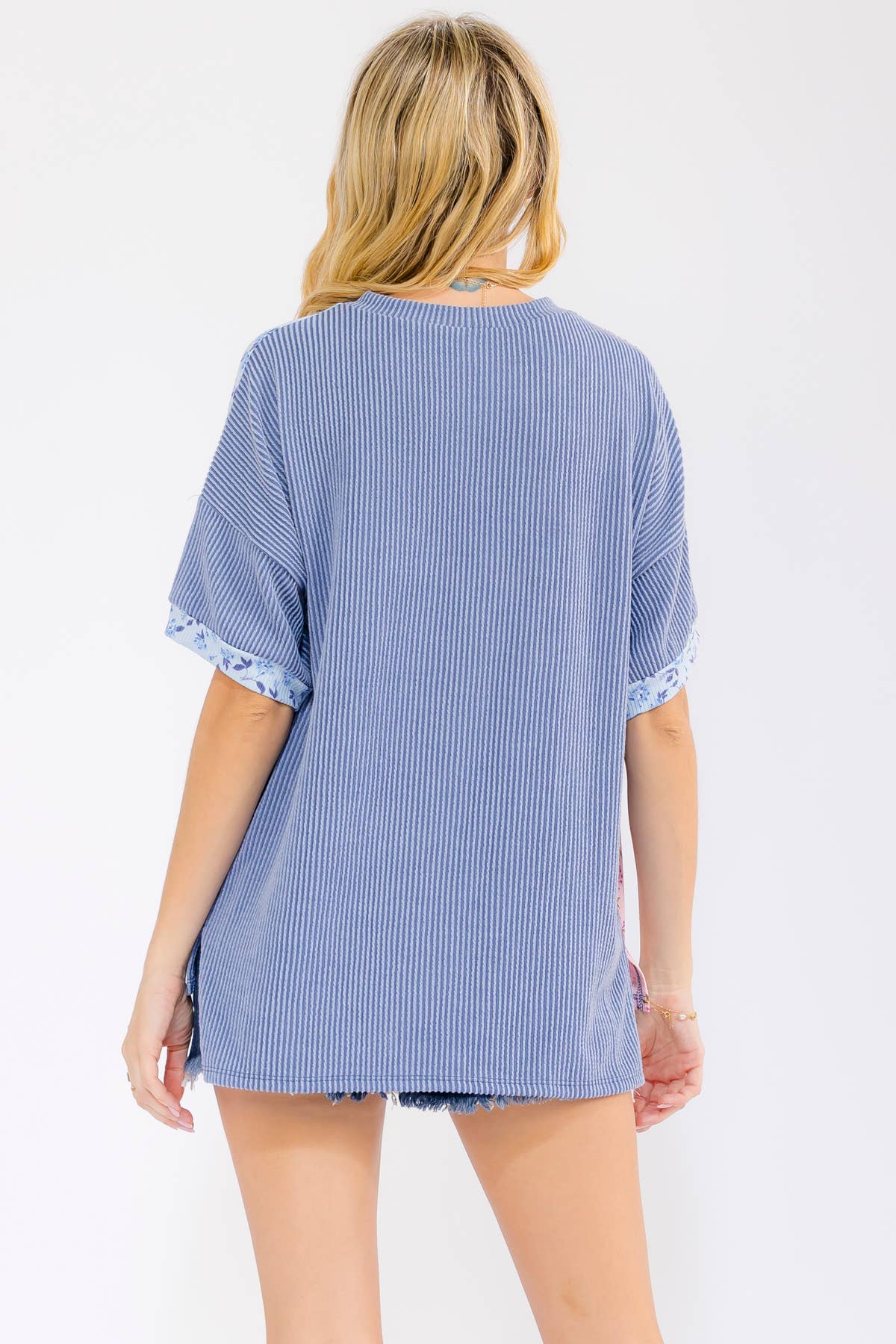 Floral Patchwork Short Sleeve Top