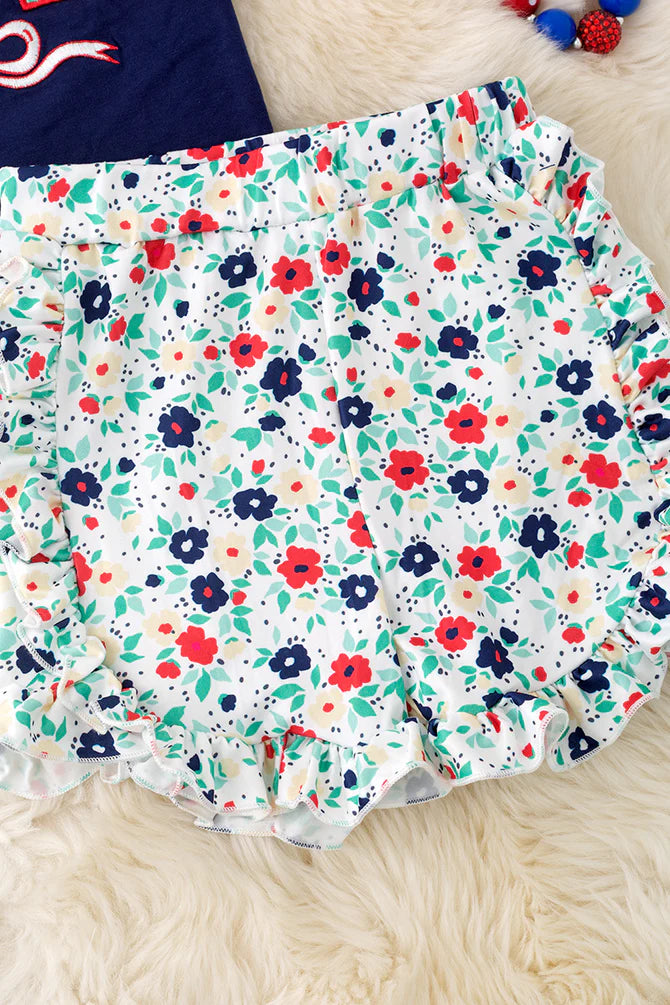 USA Graphic Tee & Ruffle Shorts