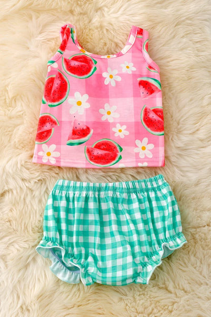 Watermelon Gingham Set