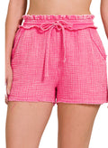 Zenana Double Gauze Drawstring Short