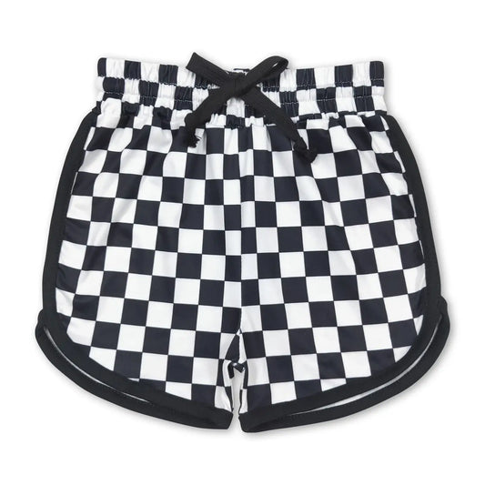 Kids Checkered Drawstring Shorts
