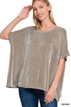Corded Rib Oversized Short-sleeve Top