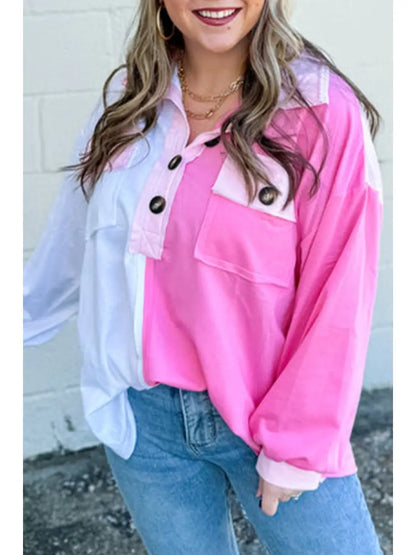 Color-block Chest Pocket Sweatshirt