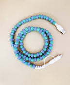 CHECKERBOARD BEADED PHONE CHARGING CABLE 2-IN-1