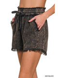 Zenana Washed Linen Shorts