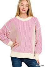 Two Tone Crewneck Sweater