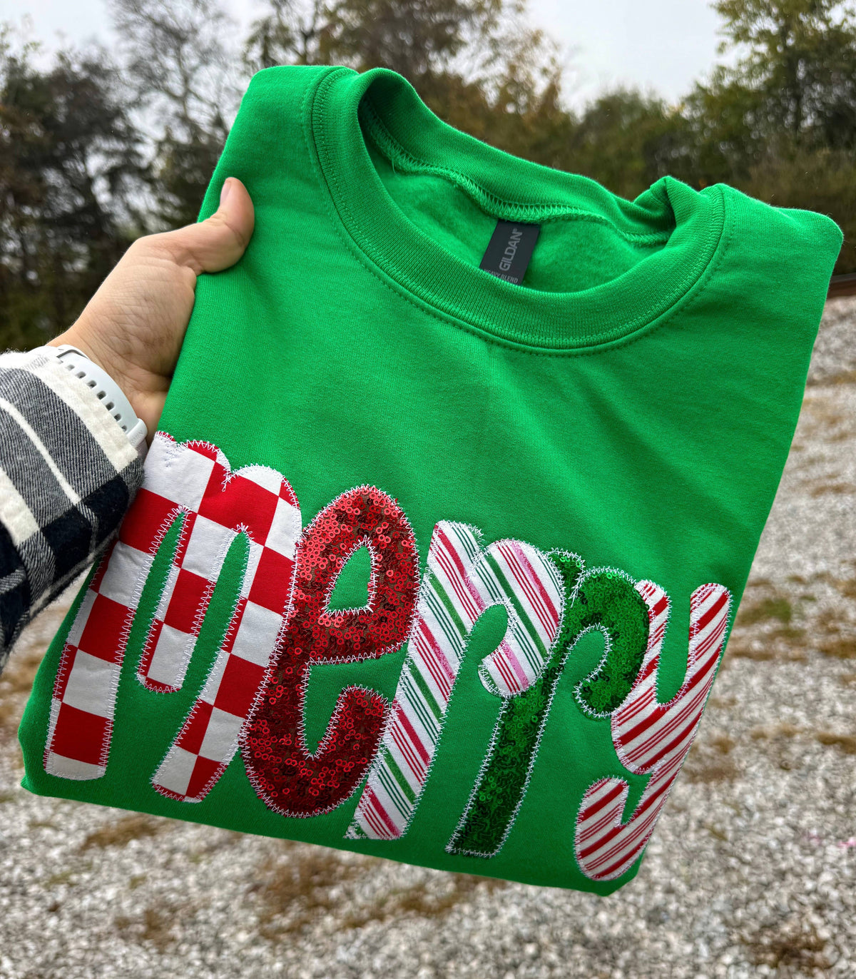 Merry Christmas Patchwork Sweatshirt