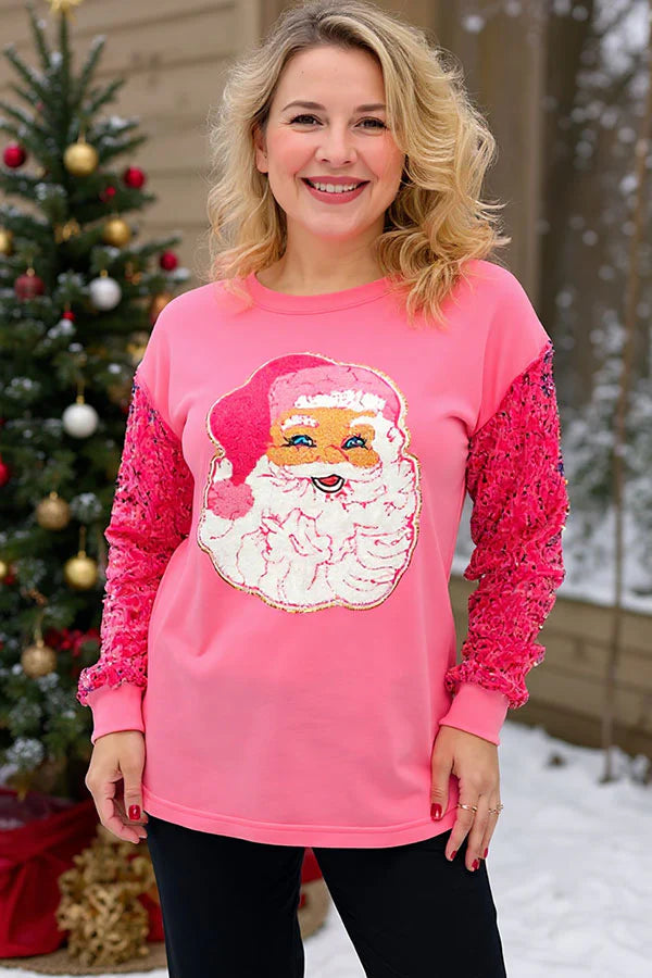 Santa Sequin Long Sleeve