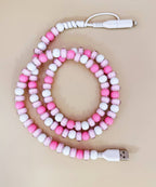 CHECKERBOARD BEADED PHONE CHARGING CABLE 2-IN-1