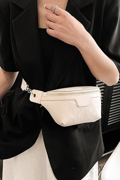 Zenana Monogram Checkered Bum Bag