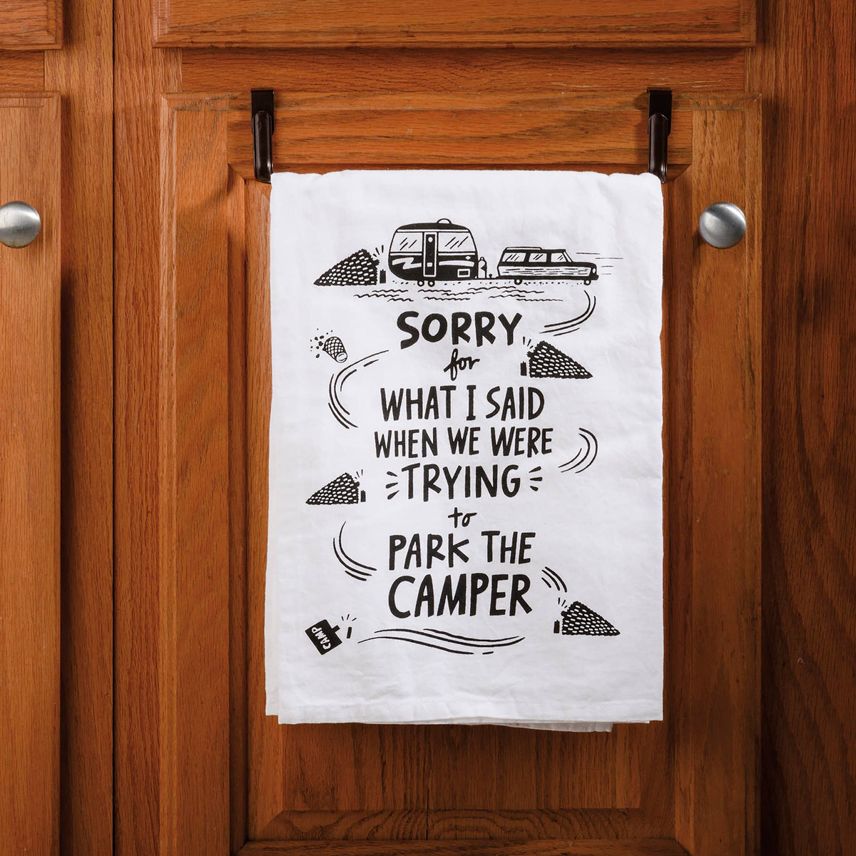 We Were Trying To Park The Camper Kitchen Towel