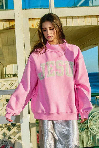 Camo Embroidered Mockneck Sweatshirt