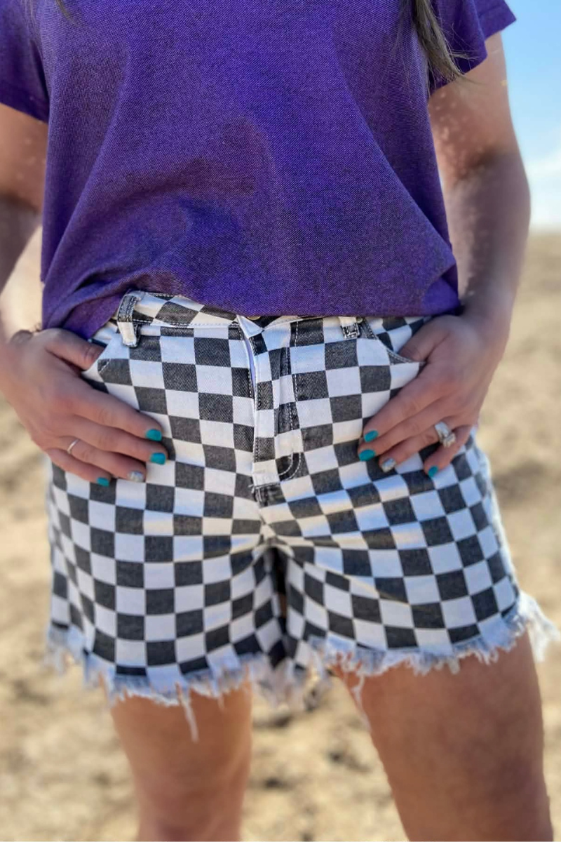 Kreek Denim Shorts - Check