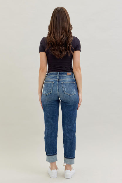 JUDY BLUE Rebel Cuff Judy Blue Boyfriend Jeans