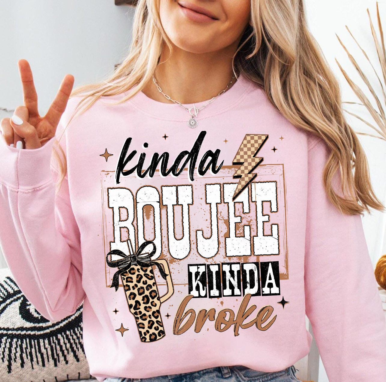 Kinda Boujee Kinda Broke Graphic Tee