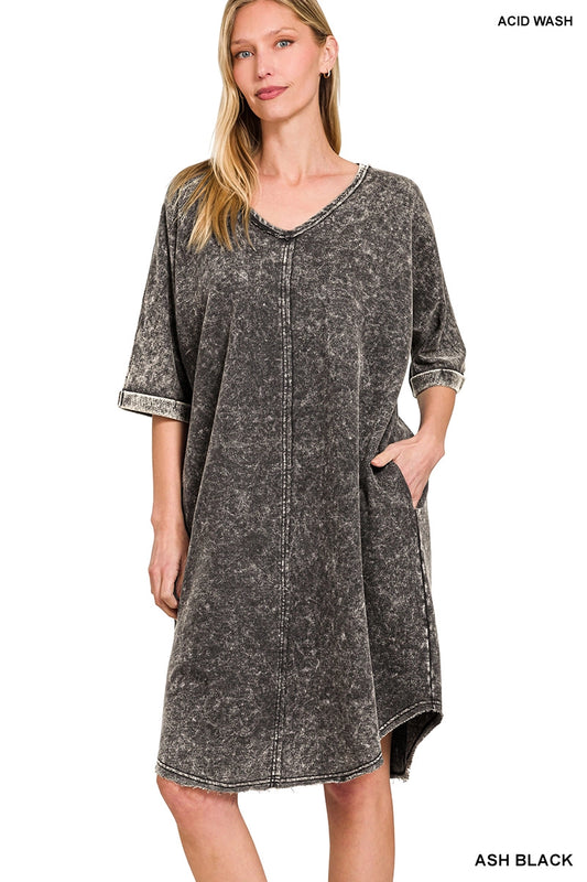 Zenana Mineral Wash Dress