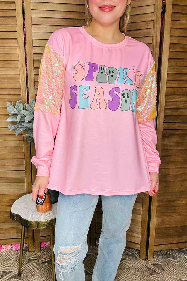 Sequin Spooky Season Long Sleeve