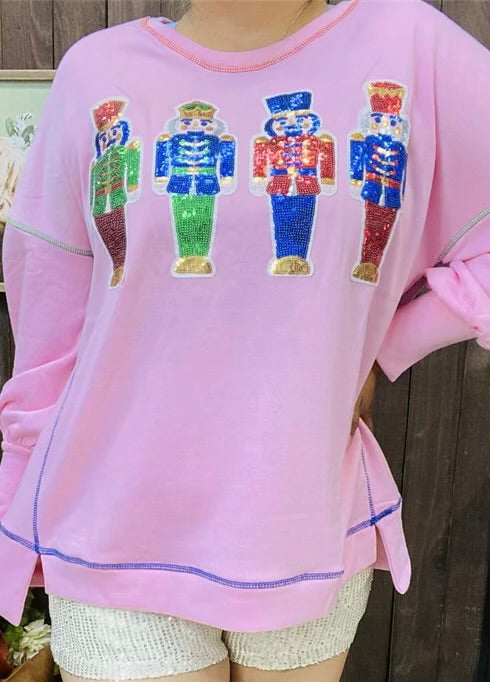 Pink Nut Cracker Sweater