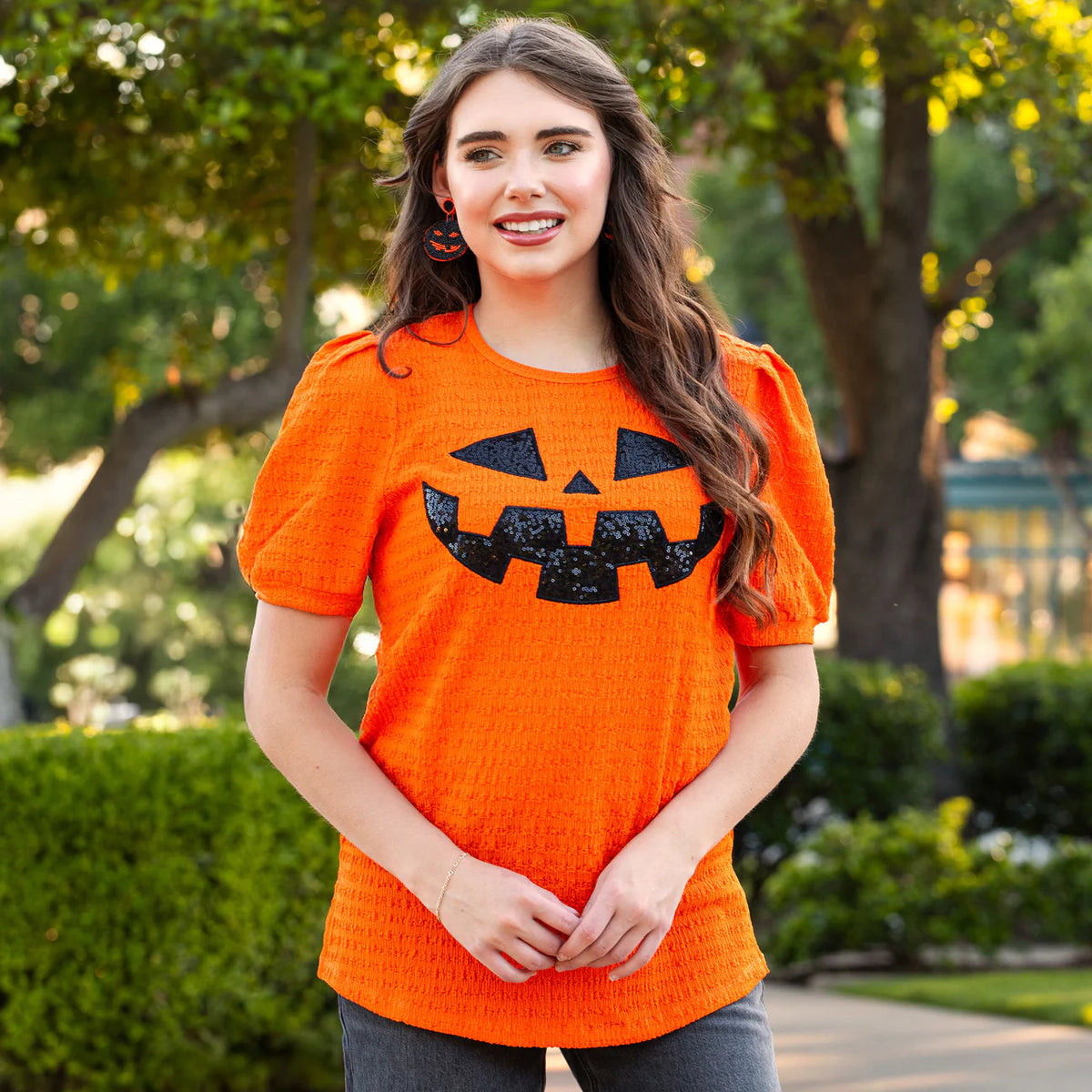 Glitter Jac-O-Lantern Top