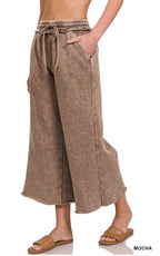 Zenana Acid Wash Palazzo Pants