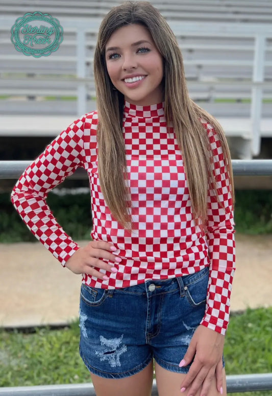 Sheer Checkered Top