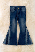 Girls Bootcut Dark Blue Denim Pants