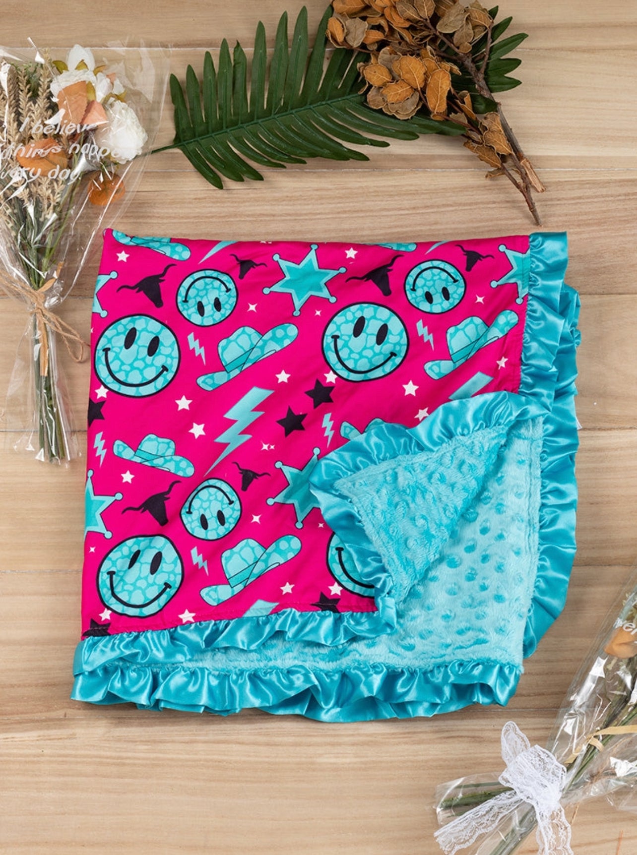 Smiley Cowgirl Blanket