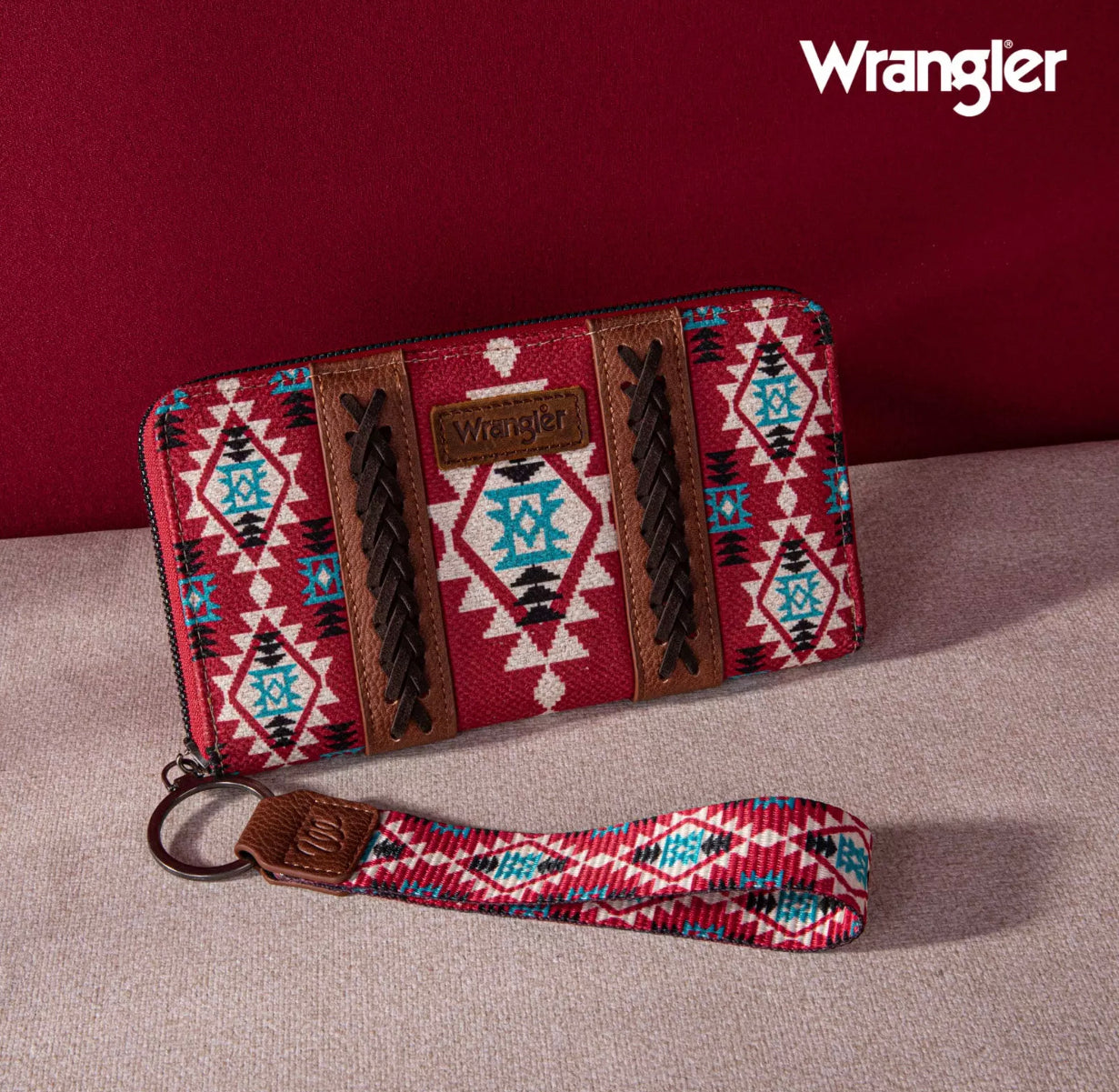 Wrangler Aztec Wallet Burgundy