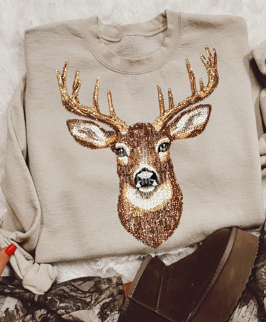 Faux Bling Deer Graphic