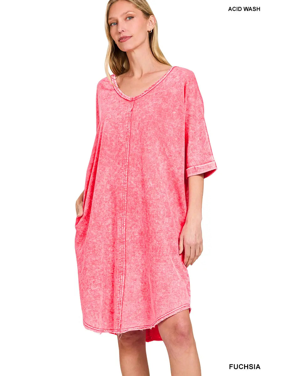 Zenana Mineral Wash Dress