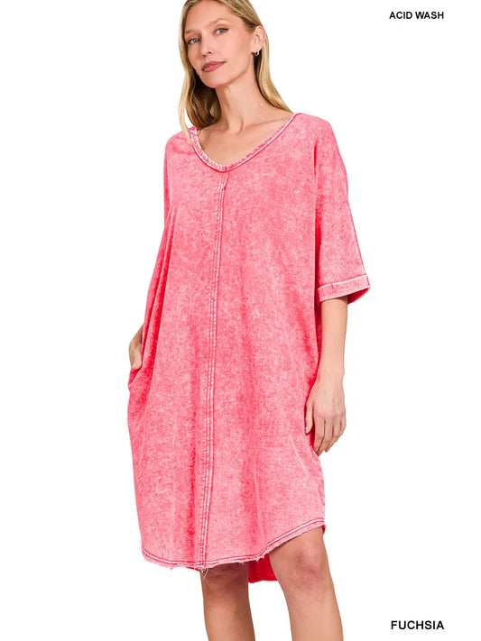 Zenana Mineral Wash Dress