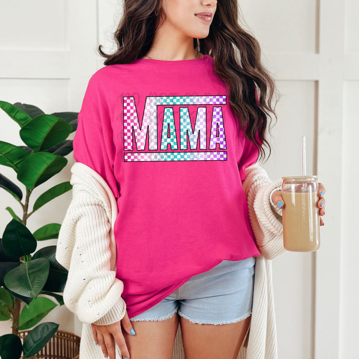 Checkered Mama Graphic Tee