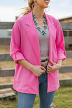 Pink Open Front Blazer