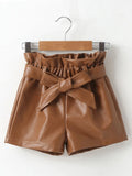 Girls Leather Shorts
