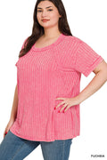 Zenana Ribbed Boat-Neck Top