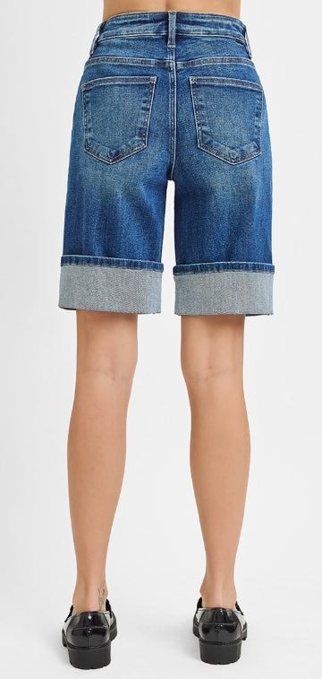 Risen High-Rise Mid Length Cuff Shorts