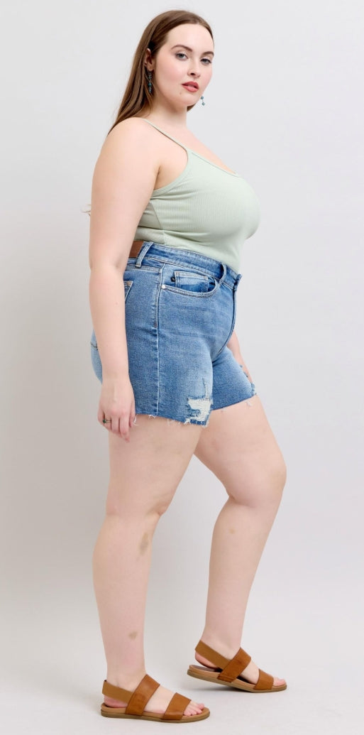 Judy Blue Distressed Denim Shorts