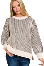 Two Tone Crewneck Sweater