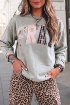 PRAY Graphic Letter Print Western Sweatshirt