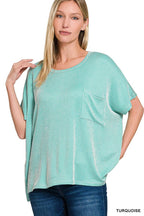 Corded Rib Oversized Short-sleeve Top