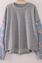 Contrast Print Sleeve Thermal Top