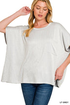 Corded Rib Oversized Short-sleeve Top