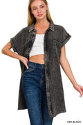 Zenana Washed Button Down Dress