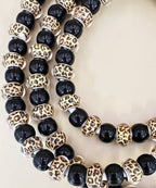 LEOPARD BEADED PHONE CHARGING CABLE 4-IN-1