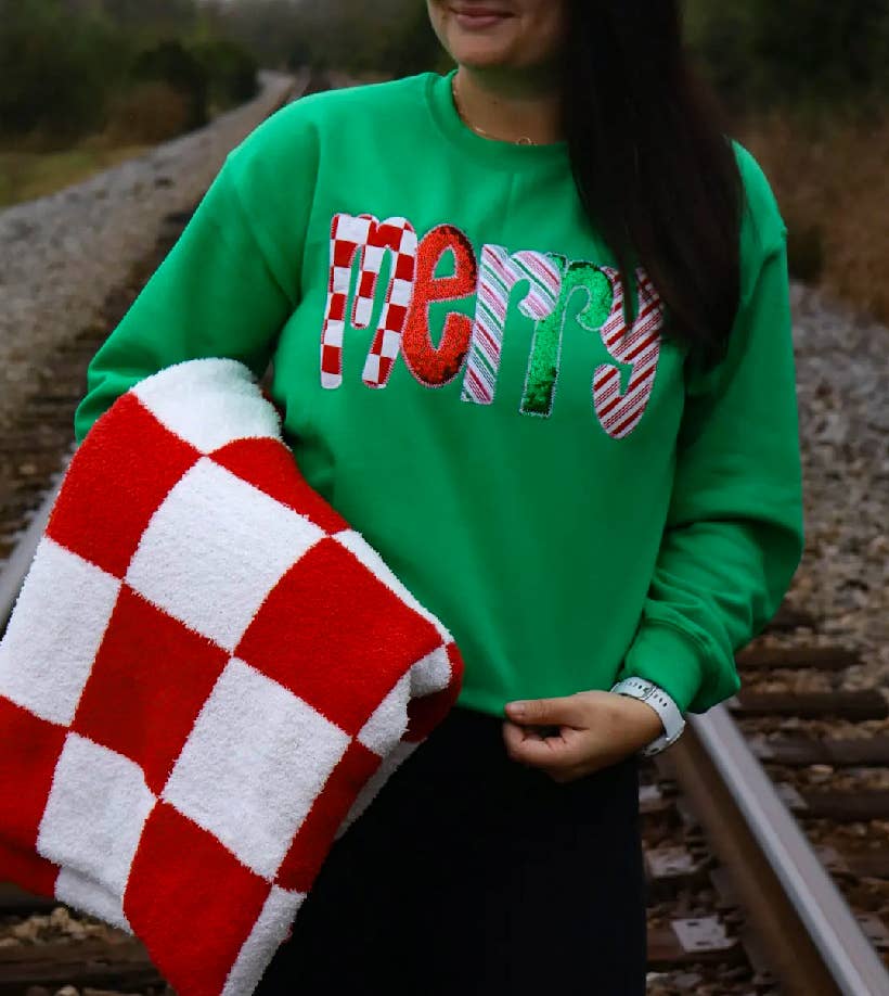 Merry Christmas Patchwork Sweatshirt